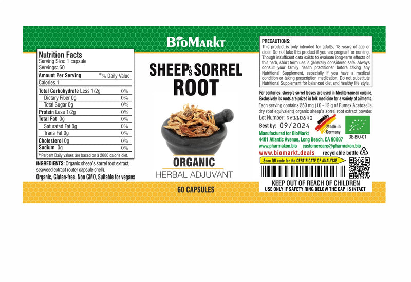 Sheep Sorrel Root Extract, Very Potent, Contains Root Only, Made in Germany - NewNest Australia