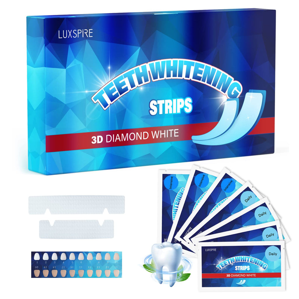 Luxspire Non-Sensitive Formula Teeth Whitening Strips, 14 Strips(7 Treatments) Non-Peroxide Professional Rapid Teeth Whitening Set, Enamel Safe Teeth Bleaching for Removing Smoking Coffee Stain, Mint 7 Pack - NewNest Australia