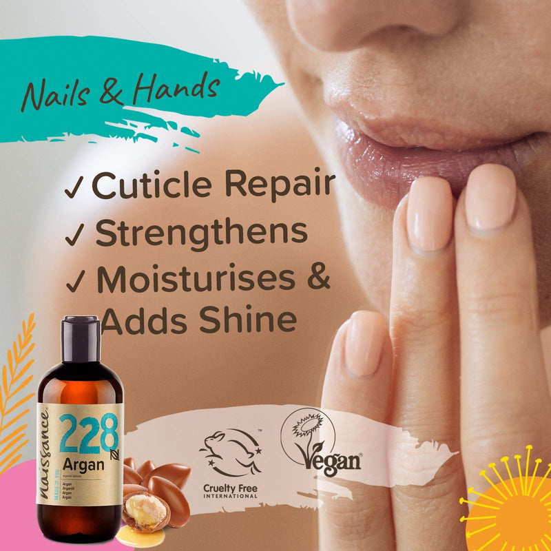 Naissance Argan Oil (no. 228) 250ml - Pure & Natural, Anti-Ageing, Antioxidant, Vegan, Hexane Free, No GMO - Natural Moisturiser & Conditioner for Face, Hair, Skin, Beard & Cuticles - NewNest Australia