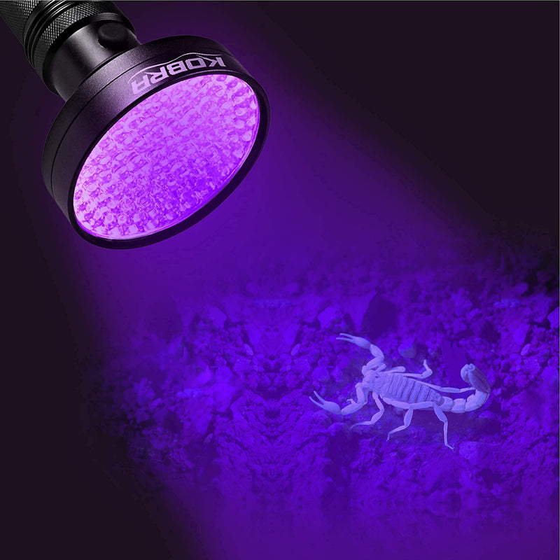 KOBRA UV Black Light Flashlight 100 LED #1 Best UV Light and Blacklight For Home & Hotel Inspection, Pet Urine & Stains - Ultra Intensity 18W 385-395nm LEDs Spot Counterfeit Money, Leaks, Scorpions! - NewNest Australia