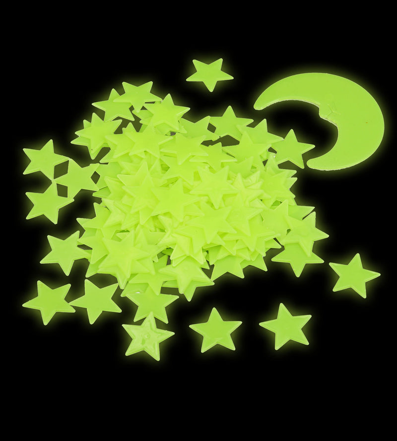 NewNest Australia - Glow in The Dark Stars & Moon Pack of 300 | Fluorescent Ceiling Stars for Kids | Estrellas Fluorescentes para Niños | Glow Moon and Stars Set for Bedrooms and Nurseries 