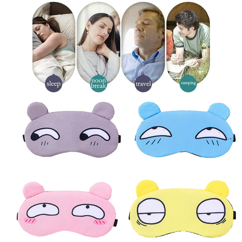 4 Pack Cute Sleeping Eye Masks, Soft Fluffy Sleeping Eye Masks Resting Eye Masks Travel Sleeping Eye Masks Kids Boys Girls Ladies Men Universal Daydream Sleeping Masks Cartoon Eye Masks 4 Pieces - NewNest Australia
