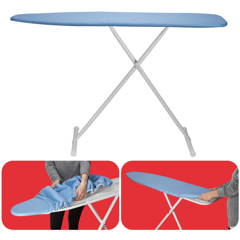 Ironing Board Cover and Pad - 54" x 15" Reflective Silicone with Elastic Edge and Straps - Pad Fits Large and Standard Boards, Resists Scorching, Burning, and Staining - Extra Thick Padding - Blue - NewNest Australia