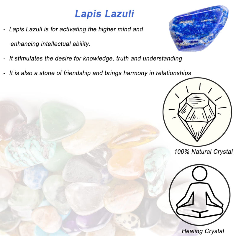 Lapis Lazuli Healing Crystal Stones, 1.25-2.0" Large Reiki Healing Gemstones Natural Tumbled Polished Stones for Energy Witchcraft Therapy Meditation Lapis Lazuli - NewNest Australia