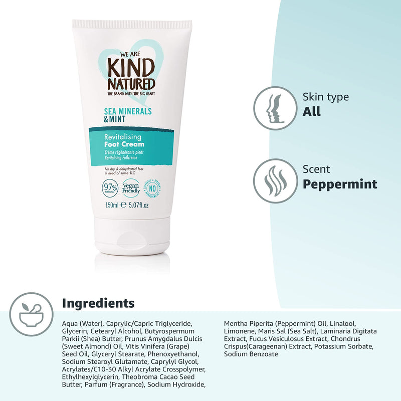 Kind Natured Sea Minerals and Mint Revitalising Foot Cream 170g - NewNest Australia