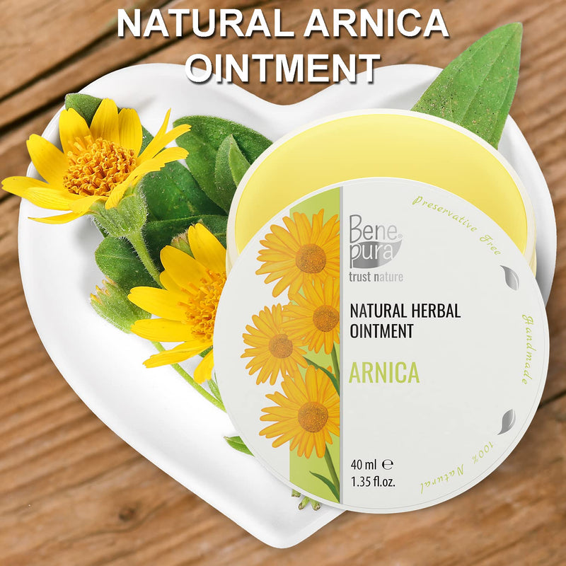 BenePura Arnica Ointment for Muscle Pain Relief - Natural Arnica Cream for Bruising and Swelling - Back Pain Relief, Knee Pain Relief, Joint Pain Relief - Bruise Cream Muscle Rub - 40 ml - NewNest Australia