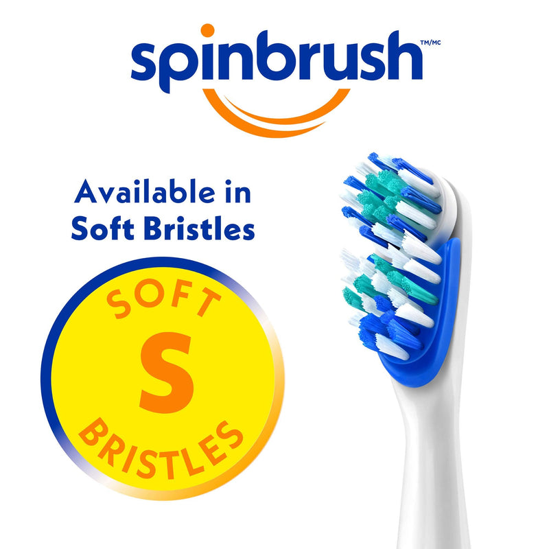 Spinbrush PRO CLEAN Refill, Soft Bristles, Includes 2 Replacement Heads for Battery Powered Toothbrushes - NewNest Australia