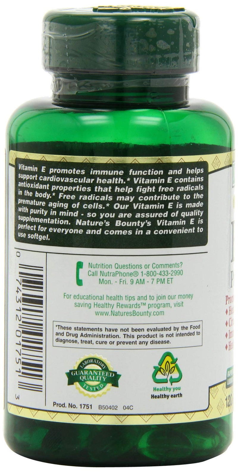 Nature's Bounty Vitamin E Pills and Supplement Softgels , Supports Antioxidant Health, 400iu, 120 Count - NewNest Australia