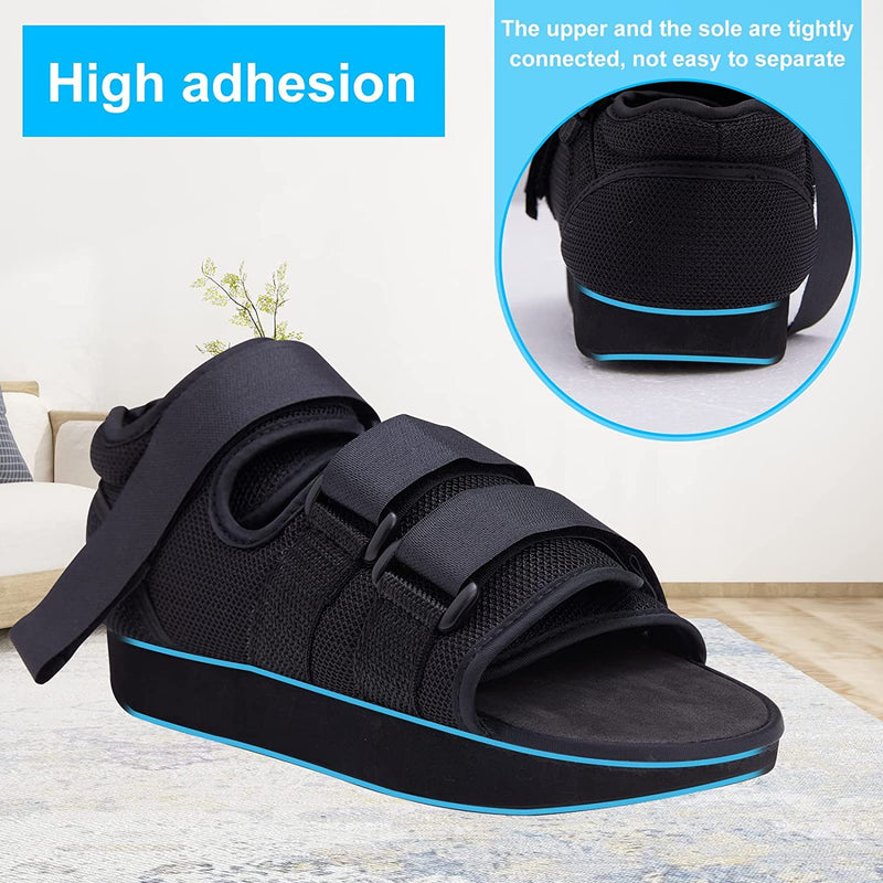 Post Op Recovery Shoe Adjustable Medical Walking Shoe Forefoot Off-Loading Healing Shoe for Post Surgery or Operation Support, Broken Foot, Bunions Broken Big Toe Surgery Flat (L) L - NewNest Australia