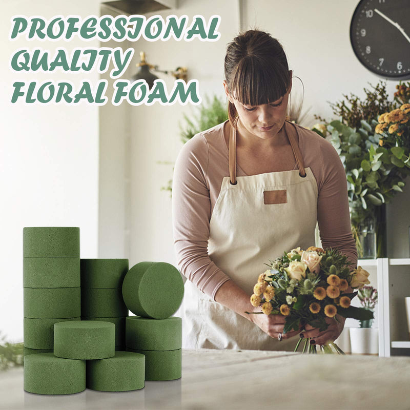TAOPE 15 PCS Floral Foam, Green Styrofoam Block for Artificial Flowers, Round Wet & Dry Foam Bricks, Florist Foam for Flower Arrangements - NewNest Australia