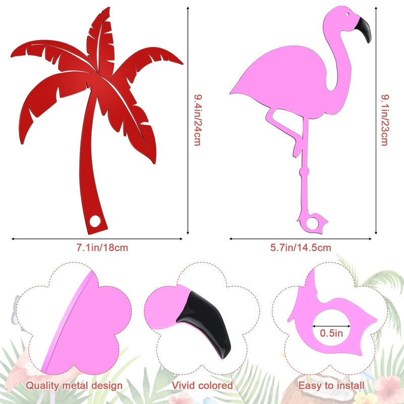 2 Pieces Mailbox Flags Flamingo Coconut Tree Mailbox Replacement Flags for Roadside Mailbox Flag Replacement Metal Mail Box Flag Decorations for Brick Mailbox Hardware, 2 Styles - NewNest Australia