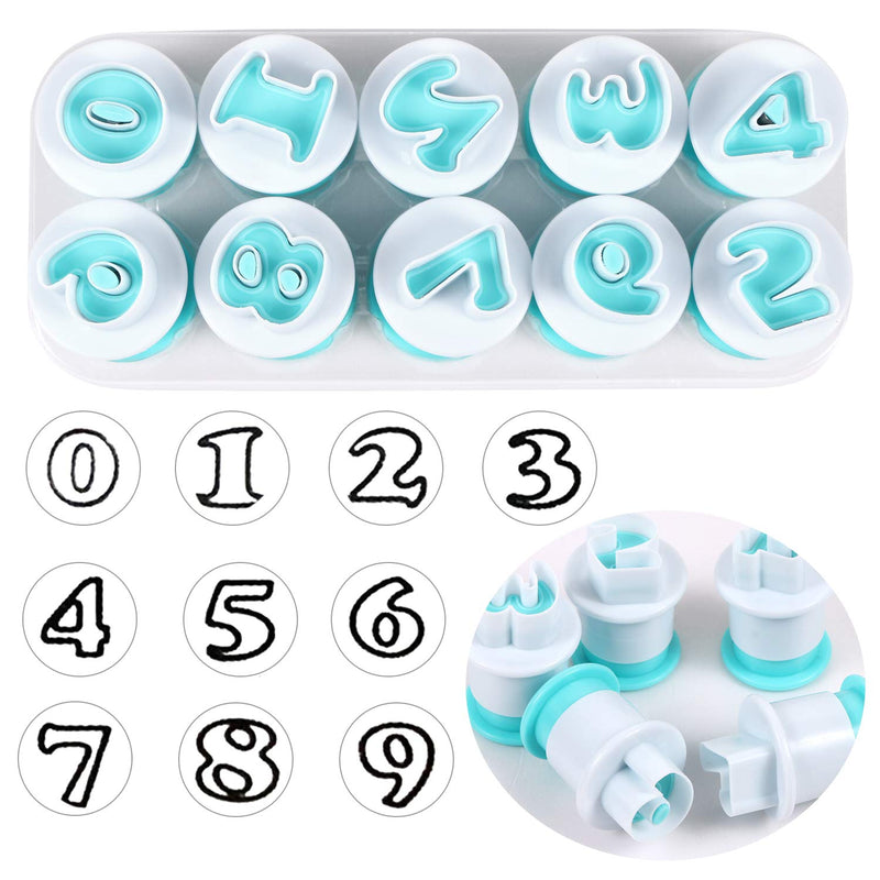 NewNest Australia - Alphabet Letter Numbers Cake Mould Set, BENBO 36Pcs Fondant Cake Sugar Craft Cookies Stamp Impress Embosser Plunger Cookie Cutter Mold Biscuit Decorating Tools 