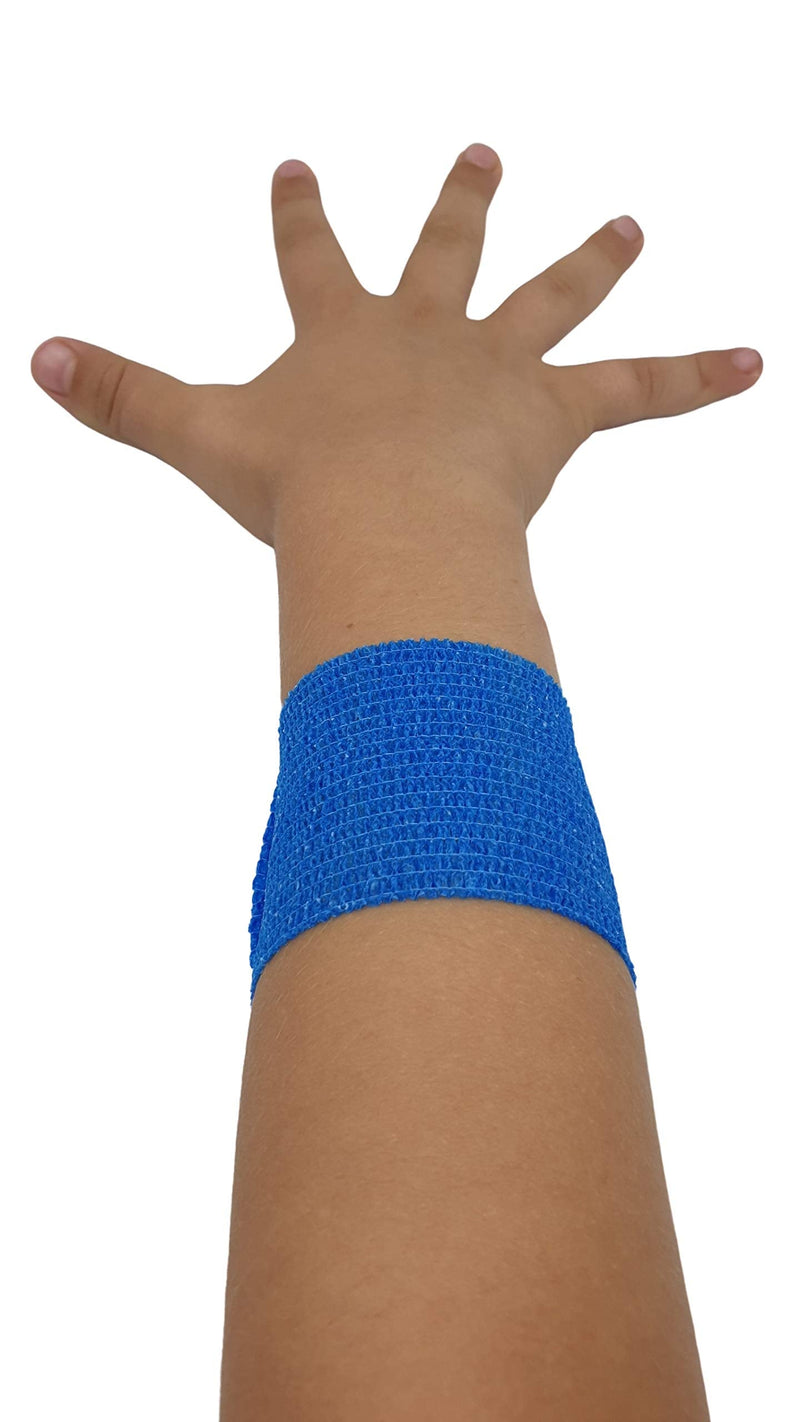 Pintomed Self-Adhesive Bandage, Stretched - 10 X Blue Bandages Rolls - 5Cm X 4.5M Cohesive Bandage Bandage; Fixation Bandage Self-Adhesive, Health Plaster, Sports Tape; Piece For Wrist, Leg, Arm, - NewNest Australia