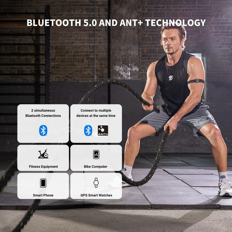 COOSPO HW9 Heart Rate Monitor Armband,ANT+ and Dual Bluetooth5.0 HRM,Optical Heart Rate Monitor with HR Zone,IP67 Waterproof HR Sensor Compatible with Peloton Strava Zwift DDP Yoga - NewNest Australia