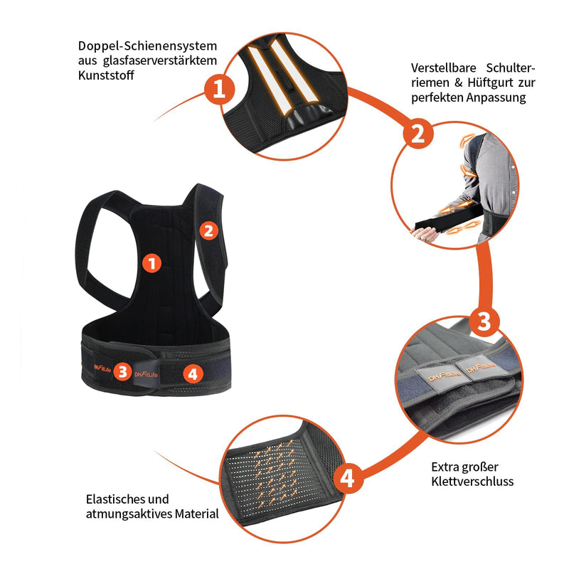 Dh Fitlife Posture Corrector | Back Straightener With Waist | Posture Trainer | Back Trainer | Back & Shoulder Strap | Back Support | Posture Corrector | For Men And Women - NewNest Australia