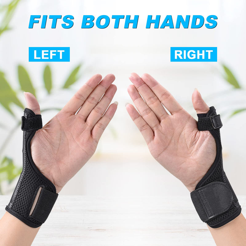 Fasola Thumb Brace Reversible, Thumb Spica Splint for Right & Left Hand, Breathable Thumb & Wrist Support with Two Metal Splint, Trigger Thumb Immobilizer for Arthritis, Tendonitis, Sprains, S Black - NewNest Australia