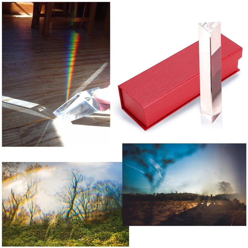 Sumnacon Photography Prism Crystal Glass Triangular Prism Full Rainbow Color Spectrum Best for Photography (6") 6" - NewNest Australia