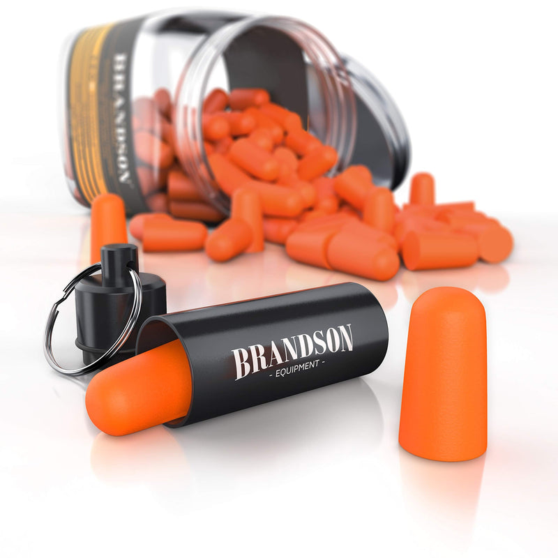 Brandson - Ear Plugs For Hearing Protection 140 Pieces Xxl Pack - High Attenuation 34 Db Snr - For Snoring Construction Noise Concert Disco Diy Workplace - Aluminum Tin - Ear Plugs - Colour: Orange - NewNest Australia