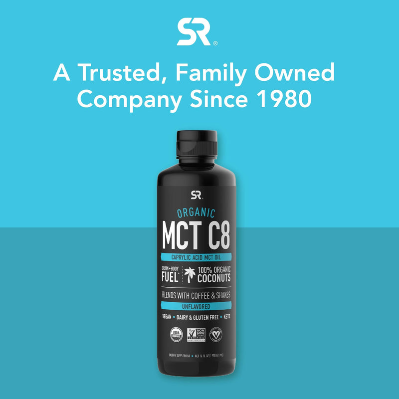 Organic C8 MCT Oil derived from Organic Coconuts | Great in Keto Coffee, Tea, Smoothies & Salad Dressings | Non-GMO Project Verified & Vegan Certified - Unflavored (16oz) 16 Fl Oz (Pack of 1) - NewNest Australia