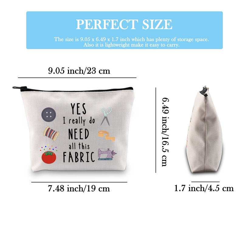GJTIM Sewing Gift Quilter Gift Yes I Really Do Need All This Fabric Makeup Bag Gift for Quilters Seamstress Tailors Sewing Addicts (All This Fabric bag) All This Fabric bag - NewNest Australia