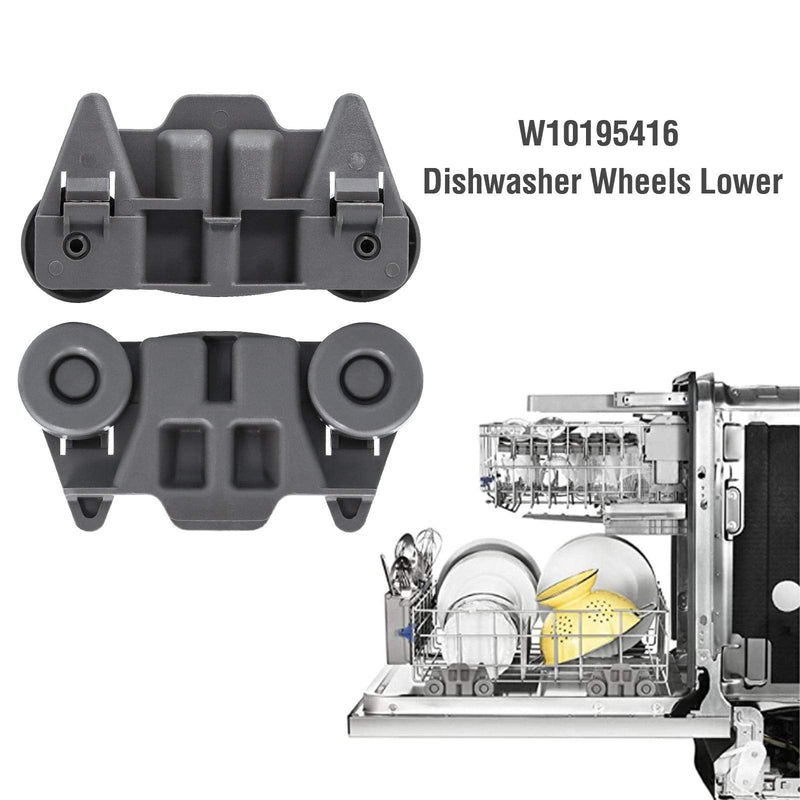 1 YEAR WARRANTY W10195416 W10195416V Dishwasher Wheels Lower Dish Rack Wheel Assembly - Compatible with Kenmore, Kitchenaid, Whirlpool Dishwasher Wheels, Perfect Replace W10195418, W10195416VP 4 PACKS height：2.9in - NewNest Australia