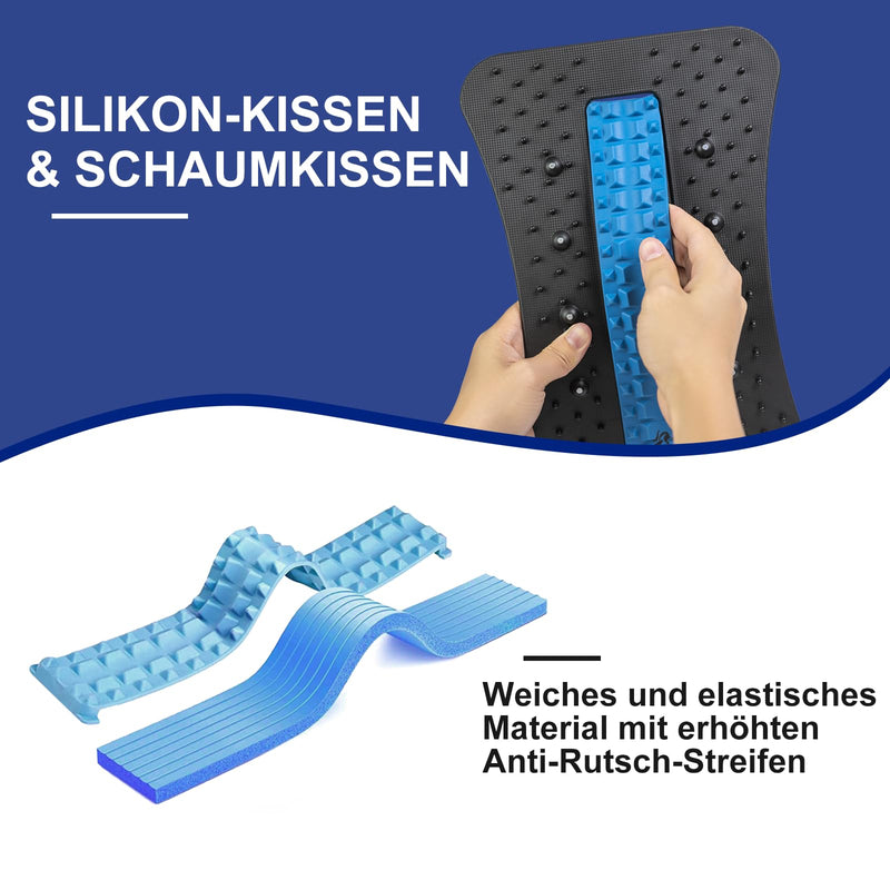 Back Stretcher, Back Massager, 2023 Improved Back Stretcher For Lower And Upper Lumbar Spine, Multi-Level Lumbar Support With Massage Points For Herniated Discs, Scoliosis, Sciatica Black - NewNest Australia