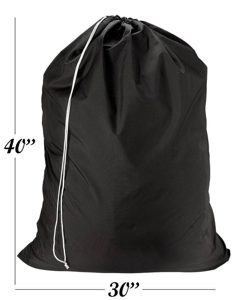 NewNest Australia - Nylon Laundry Bag - Locking Drawstring Closure and Machine Washable. These Large Bags Will Fit a Laundry Basket or Hamper and Strong Enough to Carry up to Three Loads of Clothes. (Black) 30" x 40" Black 