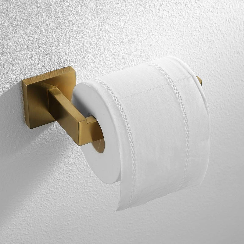 Estrend Bathroom Toilet Paper Holder Stainless Steel Wall Mounted Tissue Roll Hanger Brushed Gold - NewNest Australia