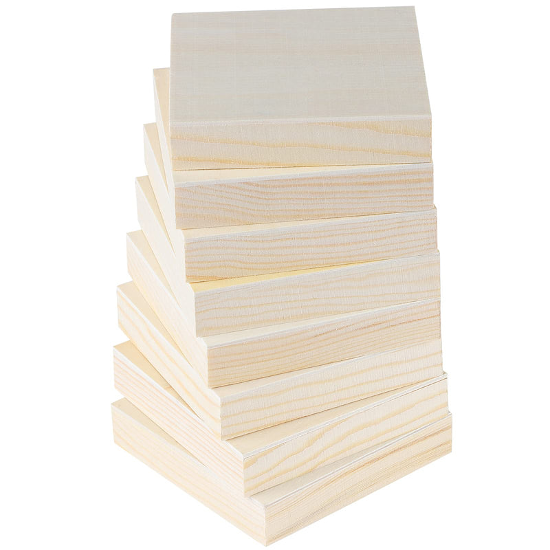 ADXCO 8 Pack Wood Panels 4 x 4 Inch Unfinished Wood Canvas Wooden Panel Boards for Painting, Pouring, Arts Use with Oils, Acrylics - NewNest Australia