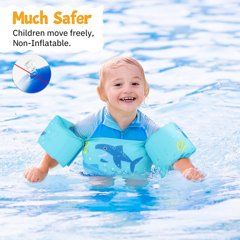 HeySplash Swim Life Jacket Vest for Kids, Floatation Sleeves Floats Tube Swimming Arm Floats Swim Aid Floats with Adjustable Strap and Secure Buckle for 20-50 lbs Toddler/Children Blue - NewNest Australia