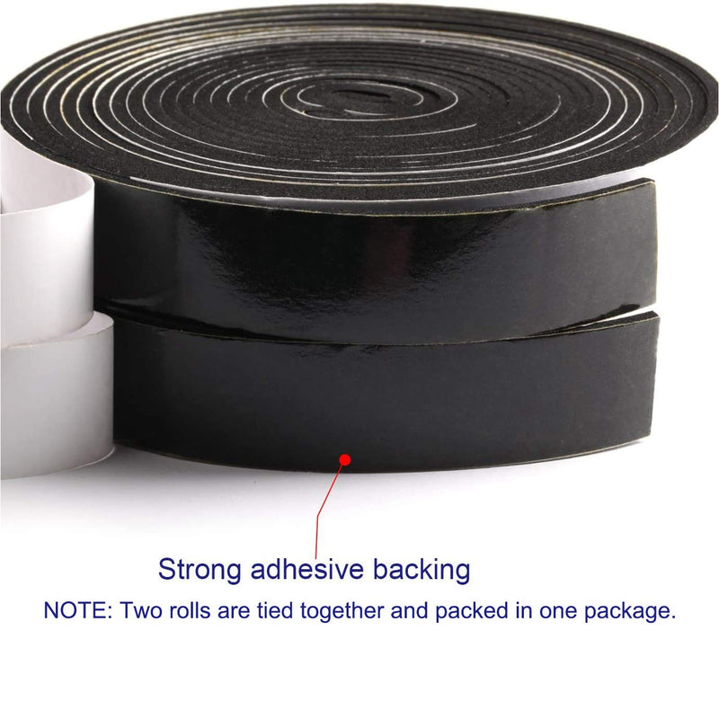 MAGZO Weather Stripping 1 inch W X 1/8 inch T, Wide Foam Tape for Air Conditioner Insulation 33 Feet (16.5ft x 2 Rolls) 1in * 1/8in * 33FT - NewNest Australia