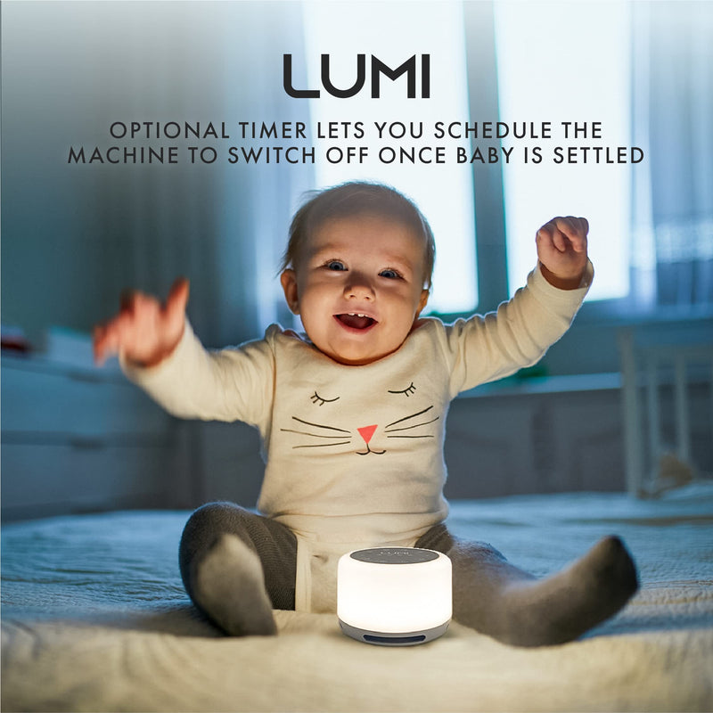 LUMI | White Noise Machine for Babies, Kids & Adults | 24 Sounds & 7 Colour Night Light | 30, 60, 90 Minute Timer | Rechargeable | White Noise Machine Baby | Sleep Sound Machine | Baby Sleep Aid - NewNest Australia