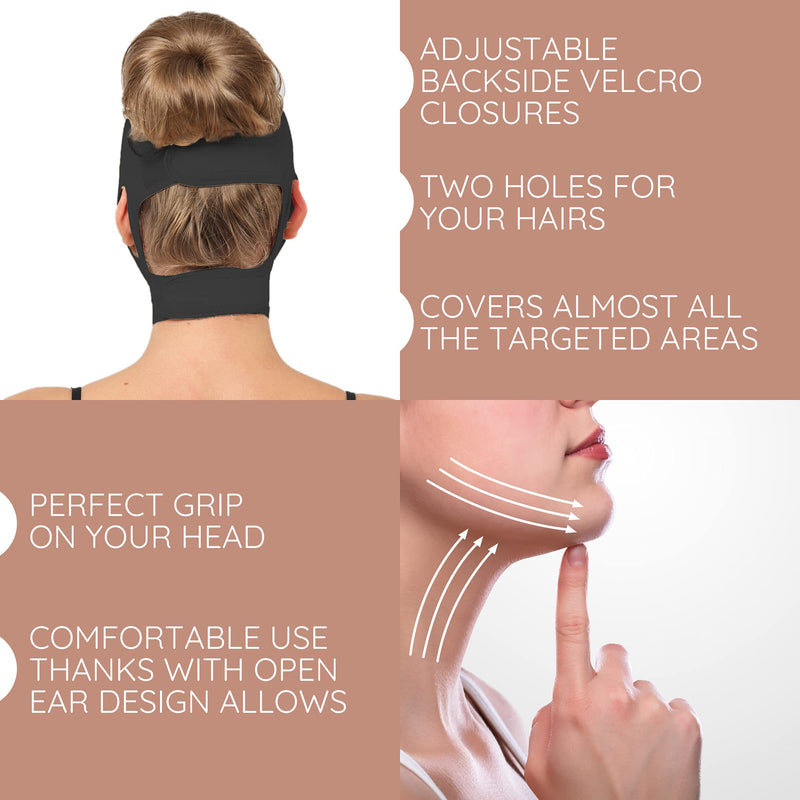 Neck Chin Compression Garment Strap Bandage, Face Slimmer, Double Chin Wrap (M) - NewNest Australia