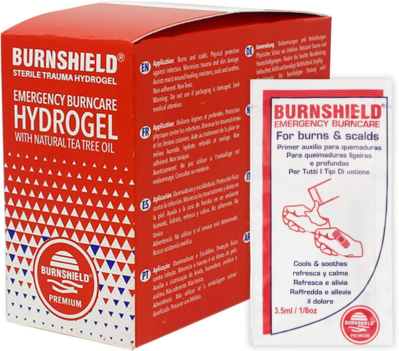 Burnshield First Aid Burn Relief Hydrogel Sachets, 25 Count - NewNest Australia