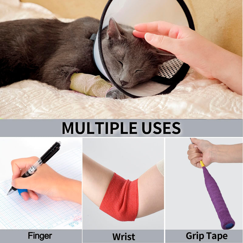Sagafly 12 Rolls Self-Adhesive Bandage 2.5 cm x 4.5 m Self-Adhesive Bandage for First Aid Finger Elastic Fixing Bandage Adhesive Bandage Cohesive Bandage Self-Adhesive Finger Plaster Fixing Bandage Mix Color - NewNest Australia