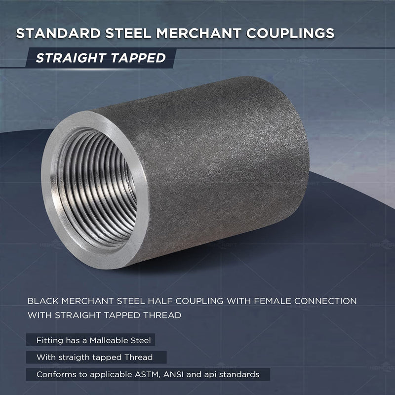 SUPPLY GIANT NDCT0056 3/4" Straight Merchant Steel Coupling With Black Coating - NewNest Australia