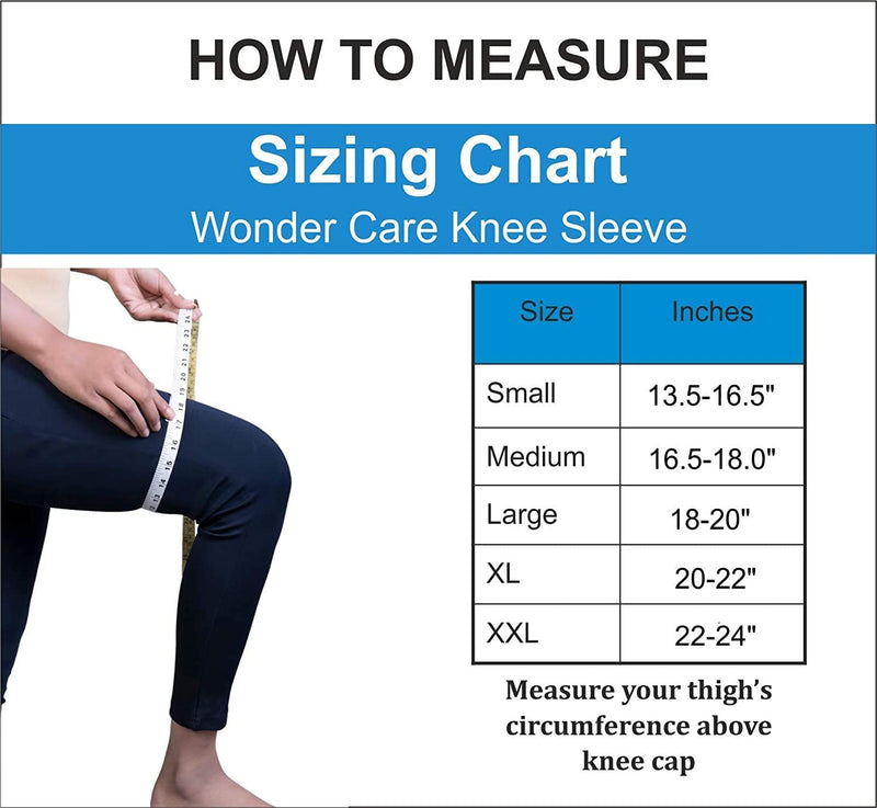 Wonder Care Knee Brace Support, Knee Stabilizer Support Compression muscle Joint Protection, Relieves ACL, LCL, MCL, Meniscus Tear, Arthritis, Tendonitis Pain, Adjustable Bi-Directional Straps - Large L(19.6-22") - NewNest Australia