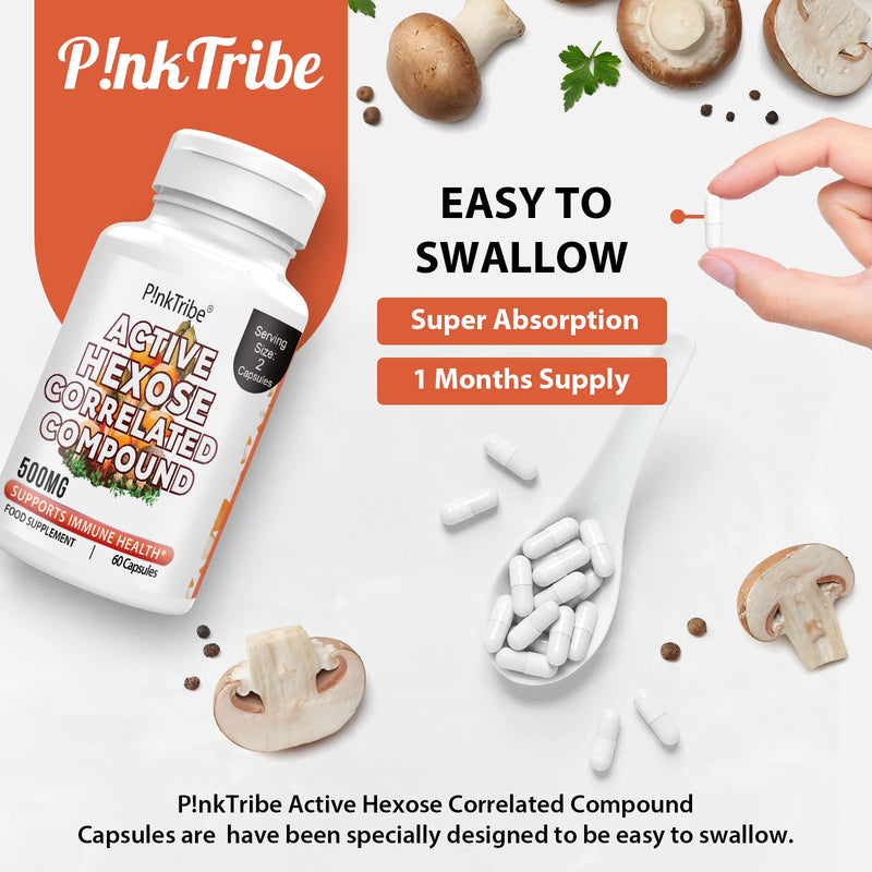 Active Hexose Correlated Compound Supplement High Dose 500Mg With Alphaglucan And Beta-Glucan, Immune Health, Liver Function, 60 Veggie Capsules (Pack Of 1) Pack Of 1 - NewNest Australia