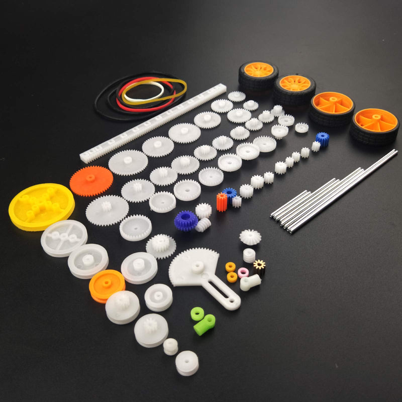 EUDAX 82 pcs Plastic Gear Package Kit DIY Gear Assortment Accessories Set for Toy Motor Car Robot Various Gear Axle Belt Bushings - NewNest Australia