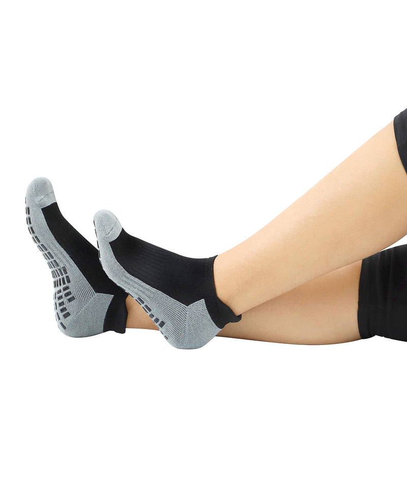 RATIVE Super Grips Anti Slip Non Skid Yoga Hospital Socks for Adults Men Women X-Large 3-pairs/Black - NewNest Australia