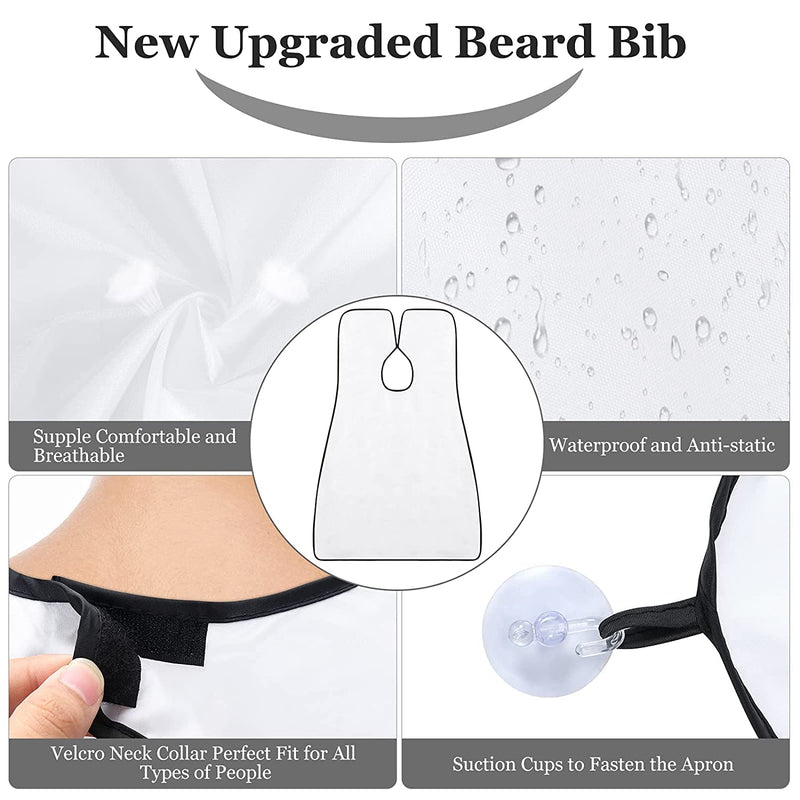 Beard Bib Shaving Bib Waterproof Beard Waterproof Beard Trimming Apron Cape Grooming Trimming Cutting Capewith Suction Cups Beard Shaping Tool for Men Father Husband - NewNest Australia