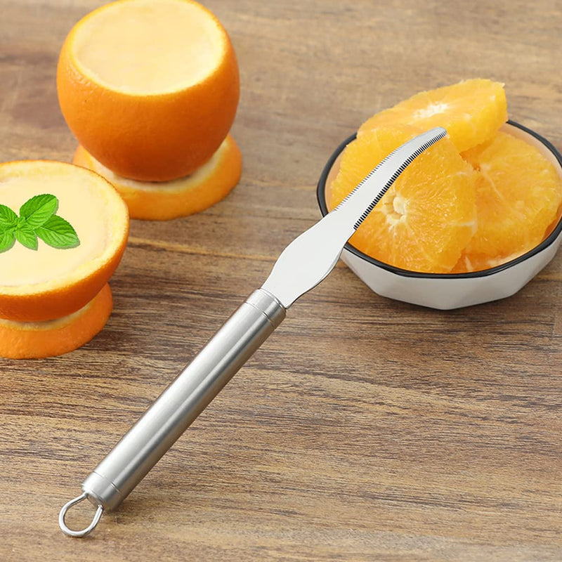 Grapefruit Knife Stainless Steel Slicer Cutter Peeler Remover Opener Humanized Design Handle Fruit Tools Kitchen Gadget Double Serrated Blade - NewNest Australia