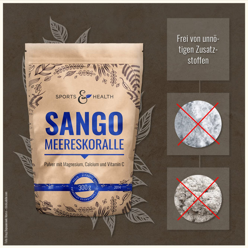 Sango sea coral powder in a large pack of 300g - with measuring spoon made in Germany with natural calcium and natural magnesium in a 2:1 ratio - NewNest Australia