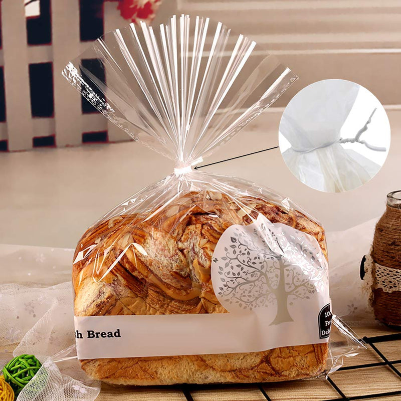 APUXON Paper Twist Ties Bread Ties for Party Cello Candy Bags Cake Pops - 200 PCS 5-inch - White 5inch - NewNest Australia