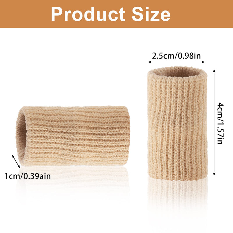 Heyu-Lotus 10 Pcs Finger Compression Sleeves Support,Breathable Finger Sleeve Protectors Thumb Brace Support for Finger Arthritis Swelling,Finger Splint Compression Protector for Pain Relief Beige - NewNest Australia