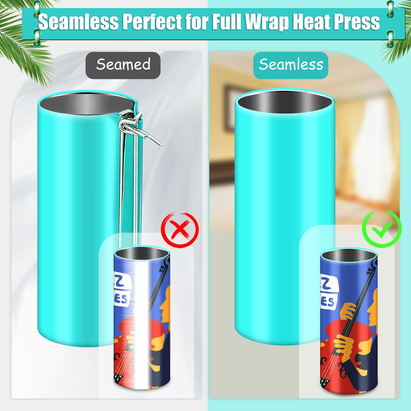 Hysagtek 2 x Silicone Wraps for Seamless Sublimation Tumblers 20oz Silicone Sublimation Wrap Silicone Band Sleeve for Straight Blanks Cup with Gloves, Transfer Tape for Sublimation Tumbler Heat Press - NewNest Australia