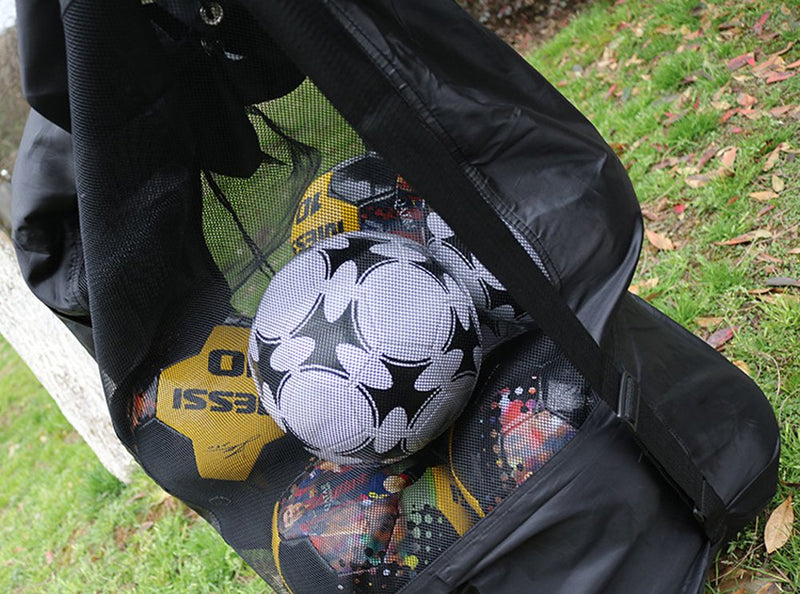Extra Large Mesh Ball Bag Waterproof Equipment Duffel Bag Heavy Duty Net Ball Shoulder Bag Basketball Volleyball Soccer Rug Ball Football Carrying Bag Tote Storage Sack with Drawstring for 10-15 Balls #1:49cm*130cm / 19" X 51" - NewNest Australia