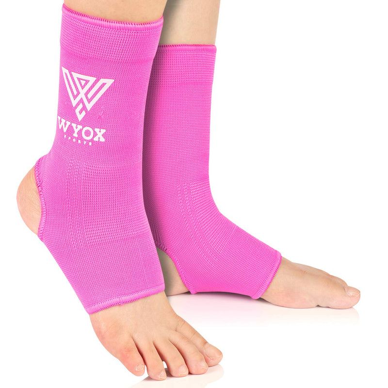 WYOX Ankle Wraps Support Boxing Gear for Men Women Muay Thai Ankle Support Kickboxing Wraps Gym Ankle Support (Pair) Pink L / XL (Women 7.0 - 10.5/ Men 6.0 - 9.5) - NewNest Australia