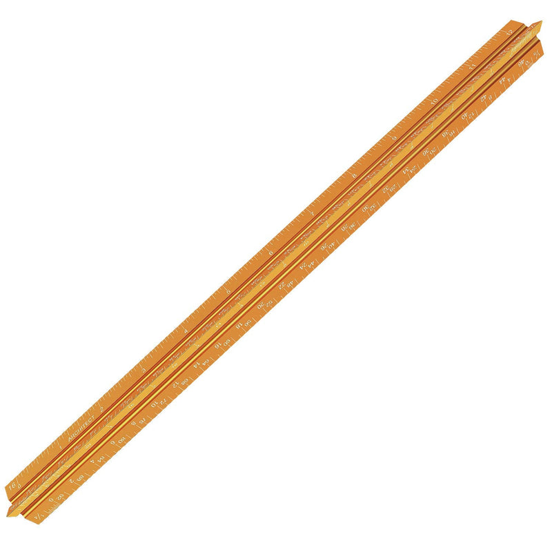 12" Architectural Scale Ruler Aluminum Architect Scale Triangular Scale Ruler for Architects, Draftsman, Students and Engineers, Golden - NewNest Australia