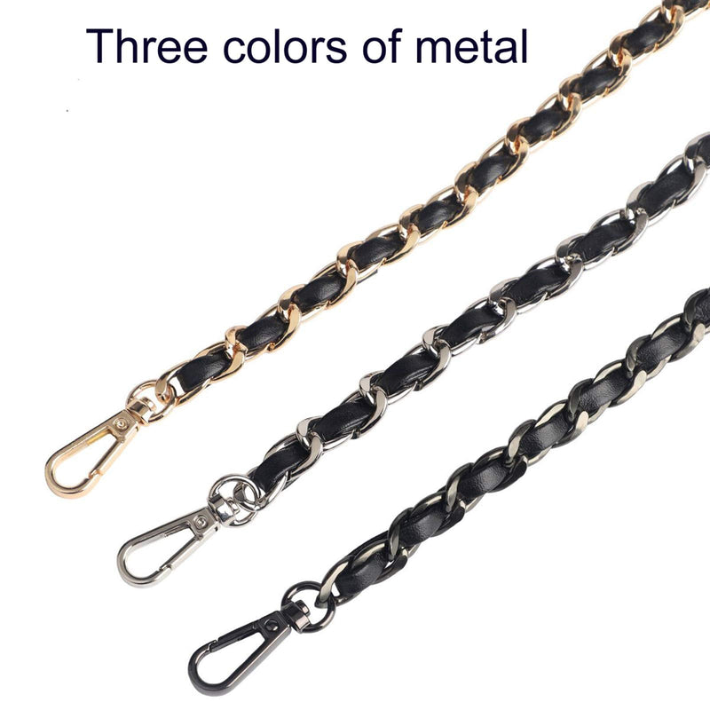 Beaulegan Purse Chain Strap - Microfiber Leather - Replacement for Crossbody Shoulder Bag - 51 Inch Long, Black/Gold Gold - NewNest Australia